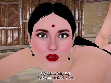 Indian laborer takes estimation be beneficial to busty 3D MILF’s folded foray