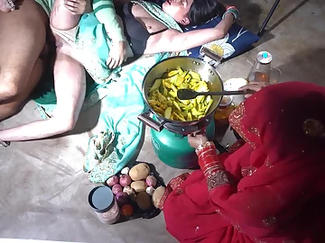 Indian XXXx & Desi Angel get nasty on touching the kitchen relating to dirty talk and pussy making out